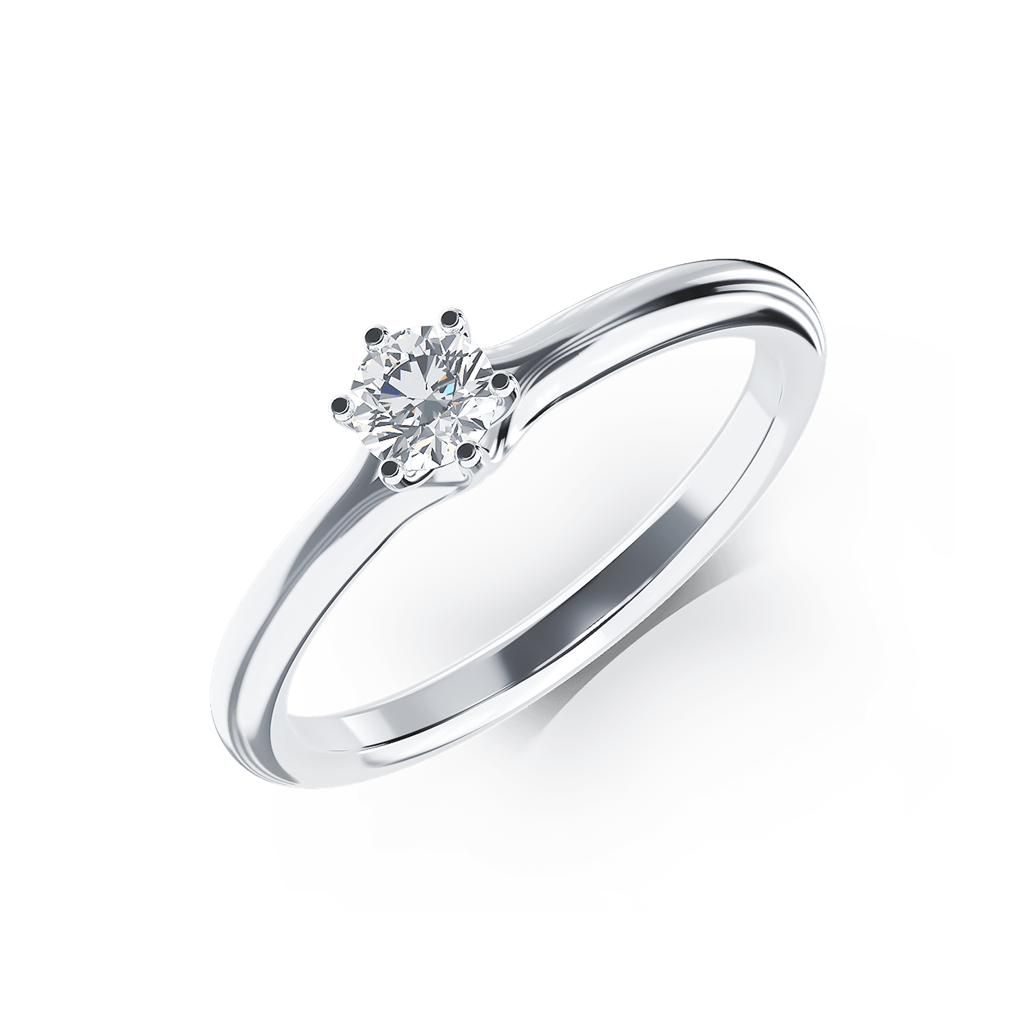 Platynowy pierścionek zaręczynowy z brylantem w pasjansie 0.193ct