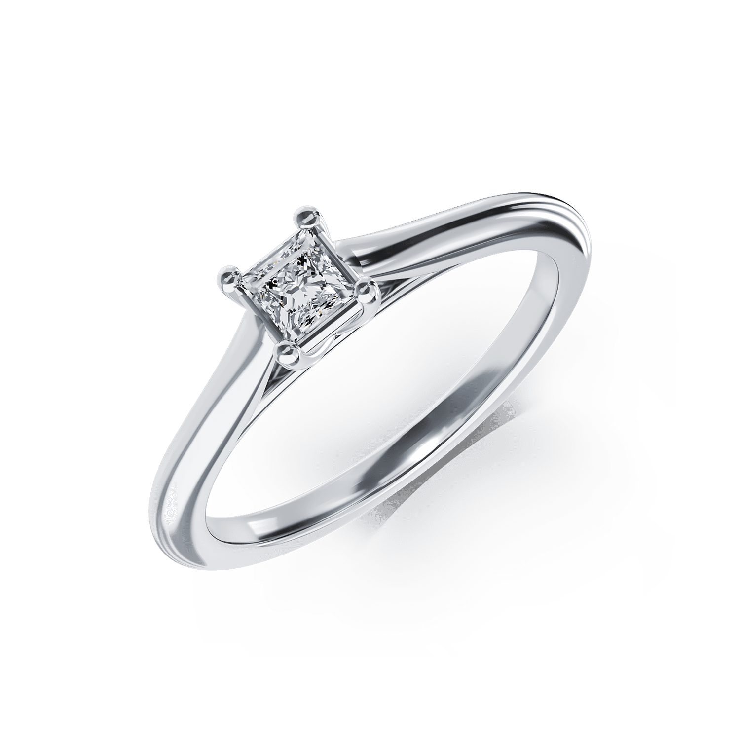 Platynowy pierścionek zaręczynowy z brylantem w pasjansie 0.25ct