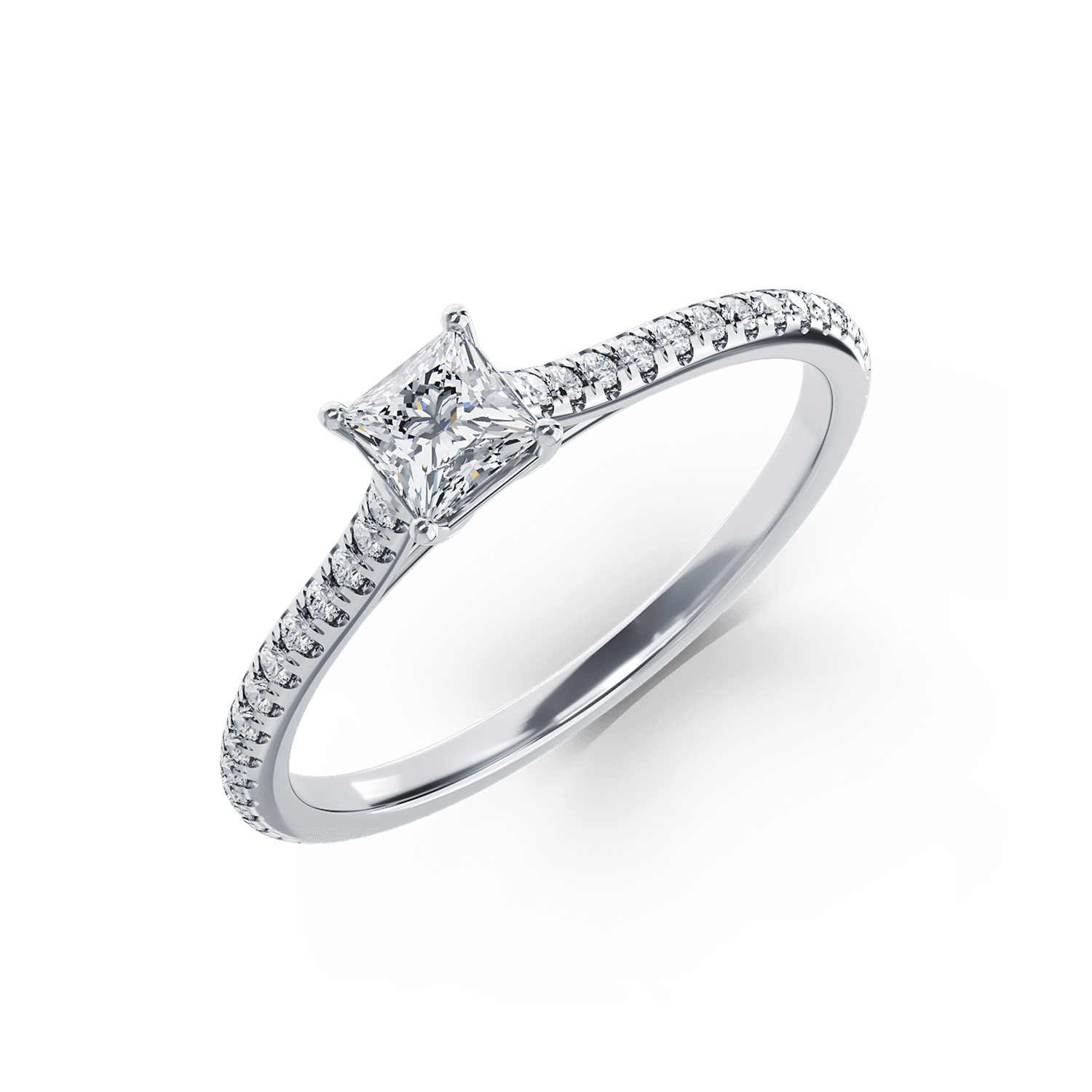 Platynowy pierścionek zaręczynowy z diamentem o masie 0.32ct i diamentami o masie 0.17ct